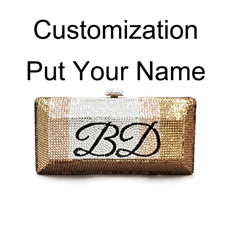 

Special customization personal design bag Bridal wedding party purses women evening party diamonds crystal clutches purses