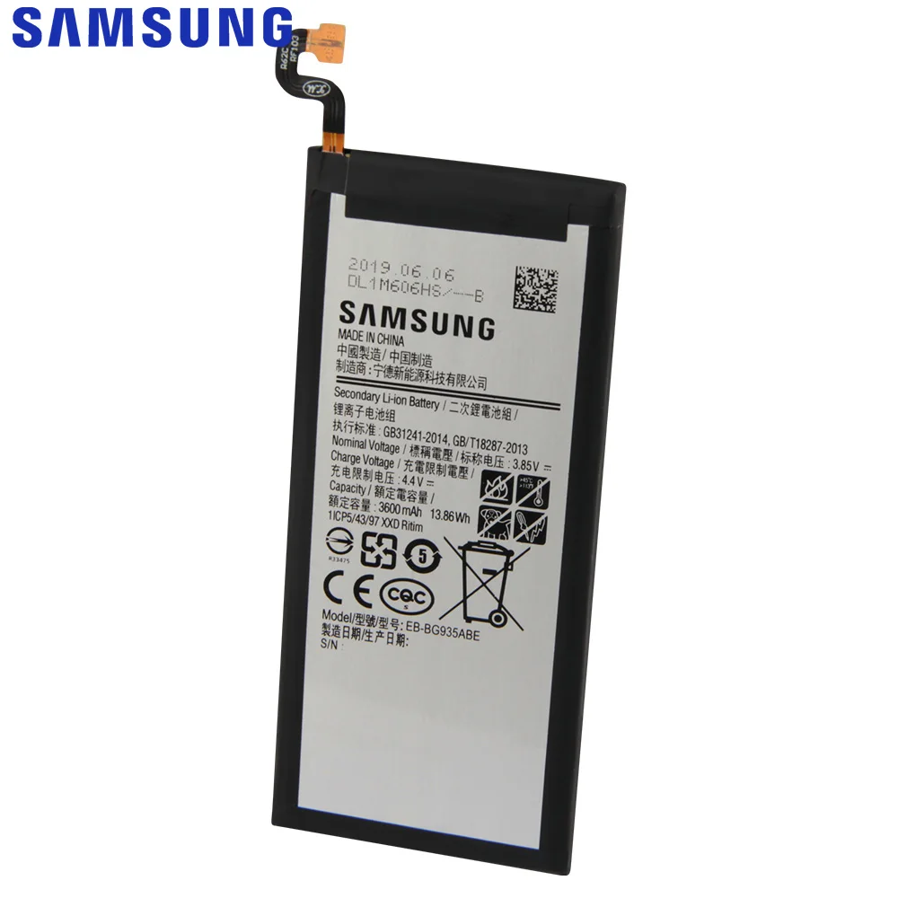 SAMSUNG оригинальный аккумулятор EB BG935ABE BG935ABA для Samsung GALAXY S7Edge S7 край SM G935FD G935F G935P 3600 мА