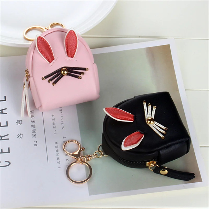 Women Hand Pouch Coin Purse Leather Kawaii Cute Owl Mini Backpack Keychain  Wallet Card Holder Bag Pendant Organizer Key Chain - AliExpress