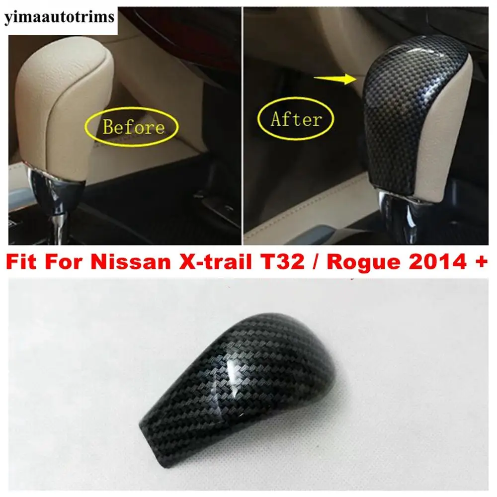

Gear Shift Shifter Knob Head Handball Handle Decoration Cover Trim For Nissan X-trail T32 Rogue 2014 - 2020 Carbon Fiber Look