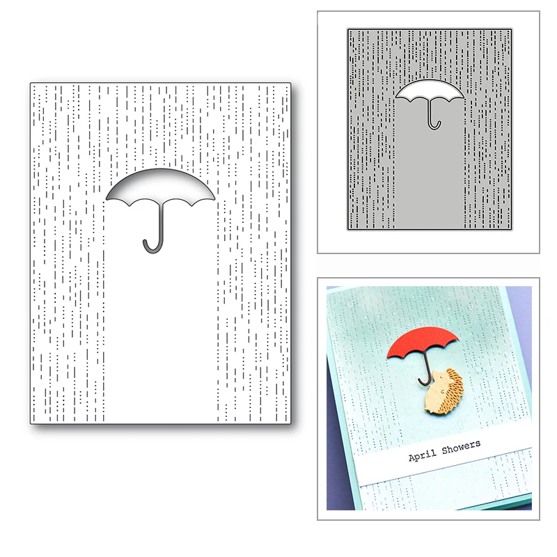 New Umbrella Rian Template Background 2020 Metal Cutting Dies for DIY Scrapbooking and Card Making Embossing Craft No Stamps | Дом и сад