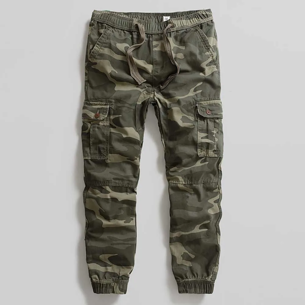 

Military Style Camouflage Cargo Pants Men SLIM Joggers Harem Tactical Pants Loose Bagge Elastic Waist Trousers Cotton Clothing