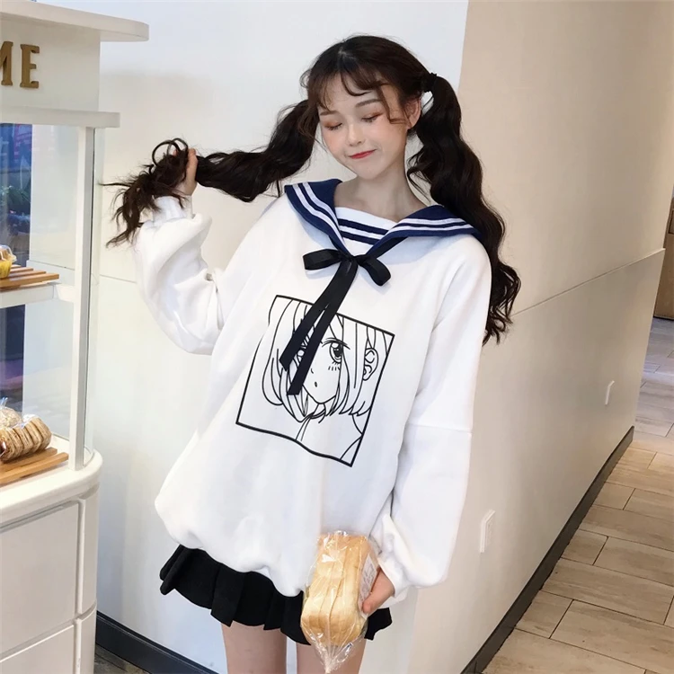 Sailor Anime Blue Collar Sweater - 2 - Kawaii Mix