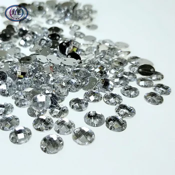 

HL 300/600/1000pcs 8mm Round Acrylic Rhinestones Garment Shoes Bags Sewing Accessories DIY Crafts