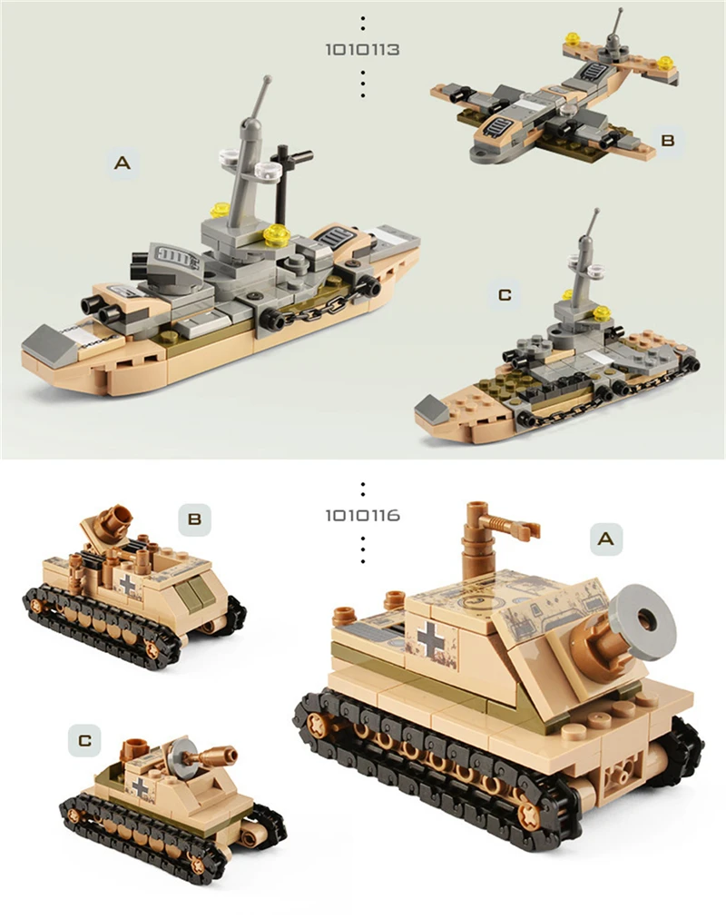 1061PCS Tank Building Blocks Toys Mini figures Vehicle Aircraft Boy Educational Block Military Compatible LegoINGlys Bricks (14)