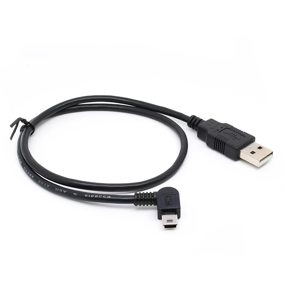 50 см мини-usb кабель для передачи данных 90 градусов угловой мини-b штекер USB2.0 Мужской кабель для передачи данных и зарядки - Цвет: Right angle