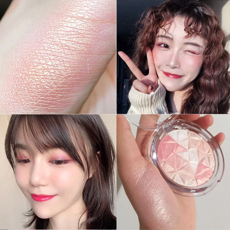 

3 Colors Glitter Highlighter Illuminator Makeup Palette Face Contour Diamond Shimmer Highlight Pigment Body Bronzer Cosmetic