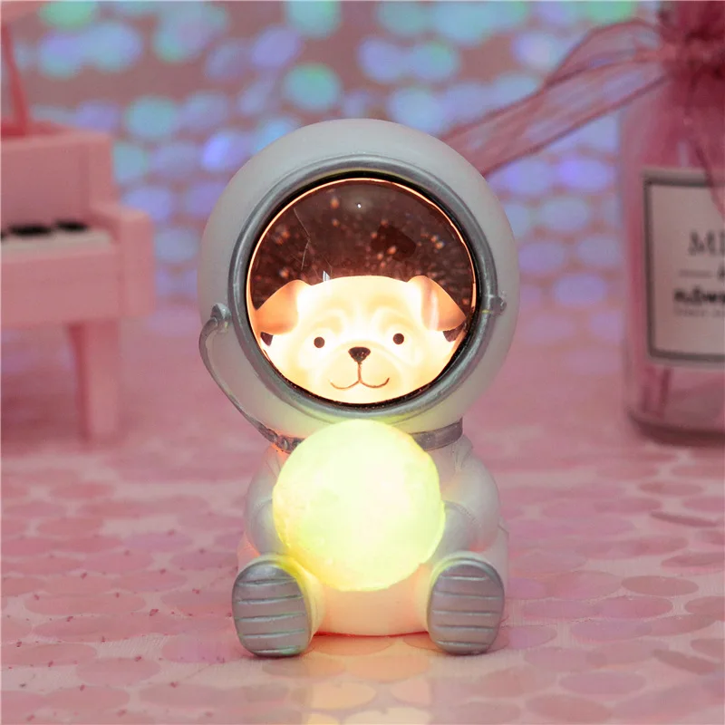 Space Dog Милый космический светодиодный ночник с изображением собаки, астронавт, луна, декоративный светильник для спальни, детской комнаты, прикроватный светильник на день рождения, рождественский подарок для детей - Испускаемый цвет: Space Dog