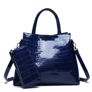 

Luxury patent leather crocodile women purses and handbags set for vip customers