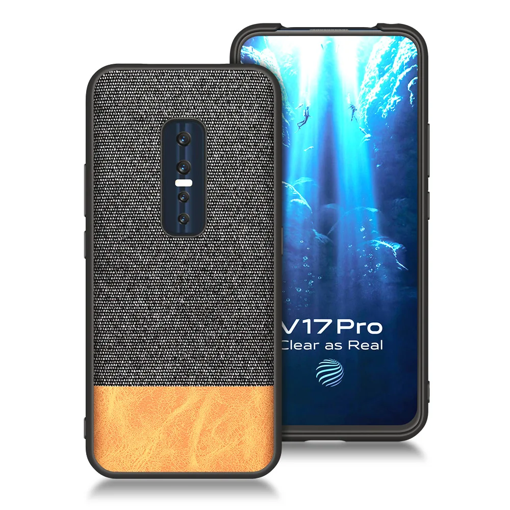 Роскошный тканевый чехол для телефона vivo V17 pro, тонкий мягкий ТПУ чехол для задней панели vivo v15 x27 pro Coque