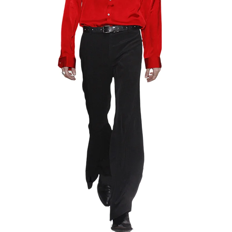 Men's casual pants spring and summer Italian show fashion brand retro flared pants wide leg