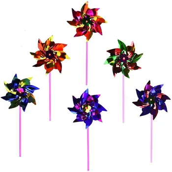 

200Pcs Multicolored Windmill Kindergarten Plastic Pinwheel Props Cartoon Rural Windmills Decor Outdoor Area Decoration
