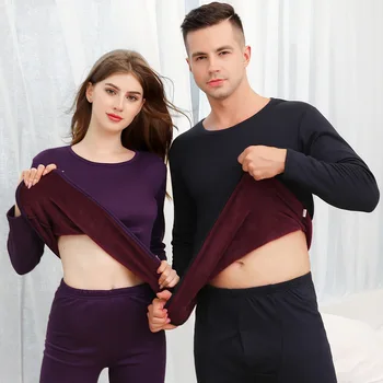 

Winter Velvet Thick Thermal Underwear Set Fleece Keep Warm Underwear Set Long Johns Male Female Camiseta Termica Mujer