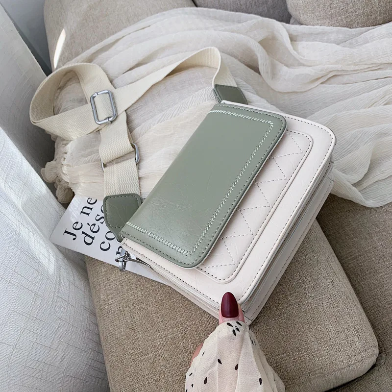 

France Bag Women's 2020 Summer New Style Korean-style Contrast Color Versatile Shoulder Oblique Bag Fashion Small Square Bag