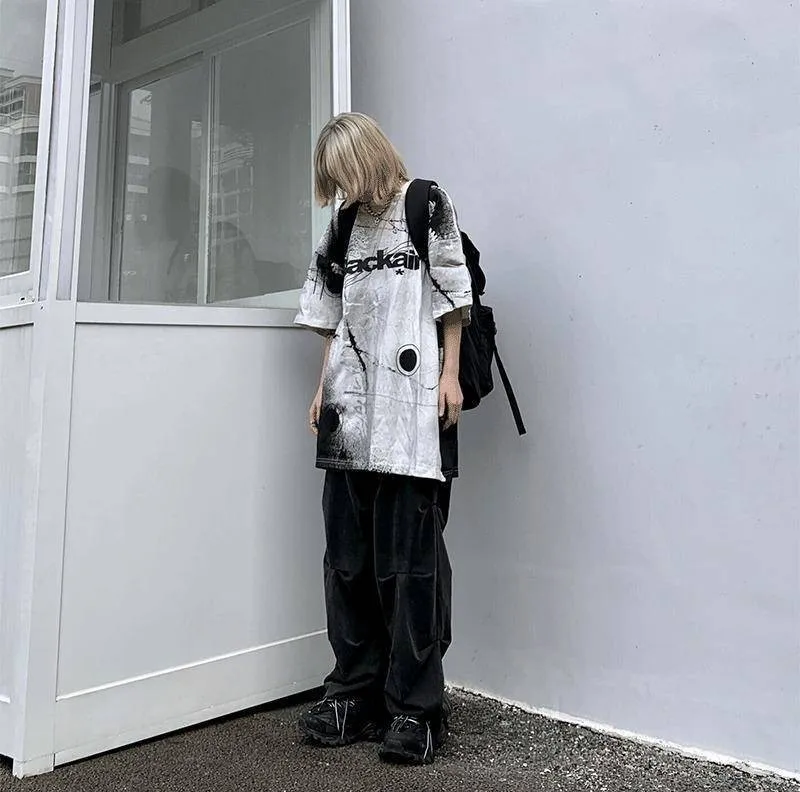 

2020 Spring and summer European and American retro T-shirts for men and women Short sleeve Loose Cotton T-shirt unisex White T