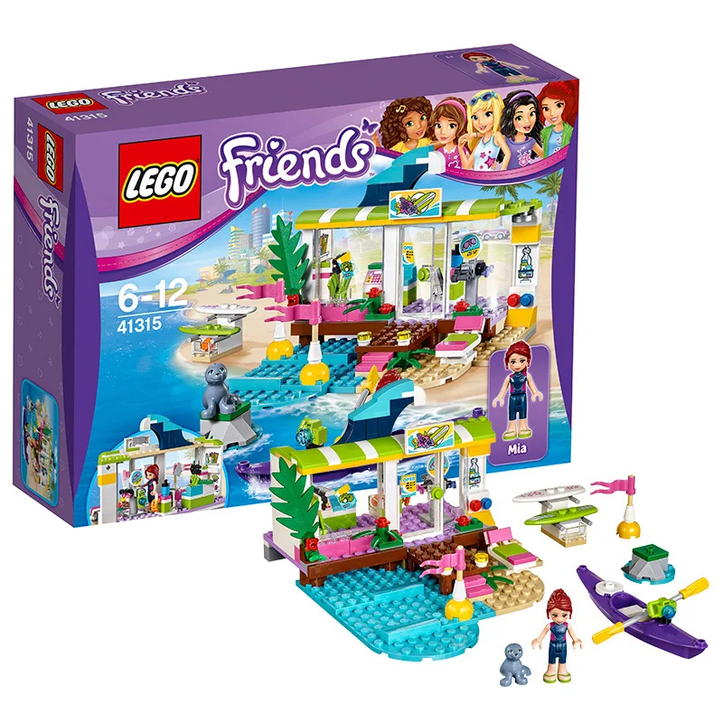 Lego LEGO GIRL'S Assembled Inserted Building Blocks Toy Good Friend Series Gift Heartlake Surfing Shop 41315