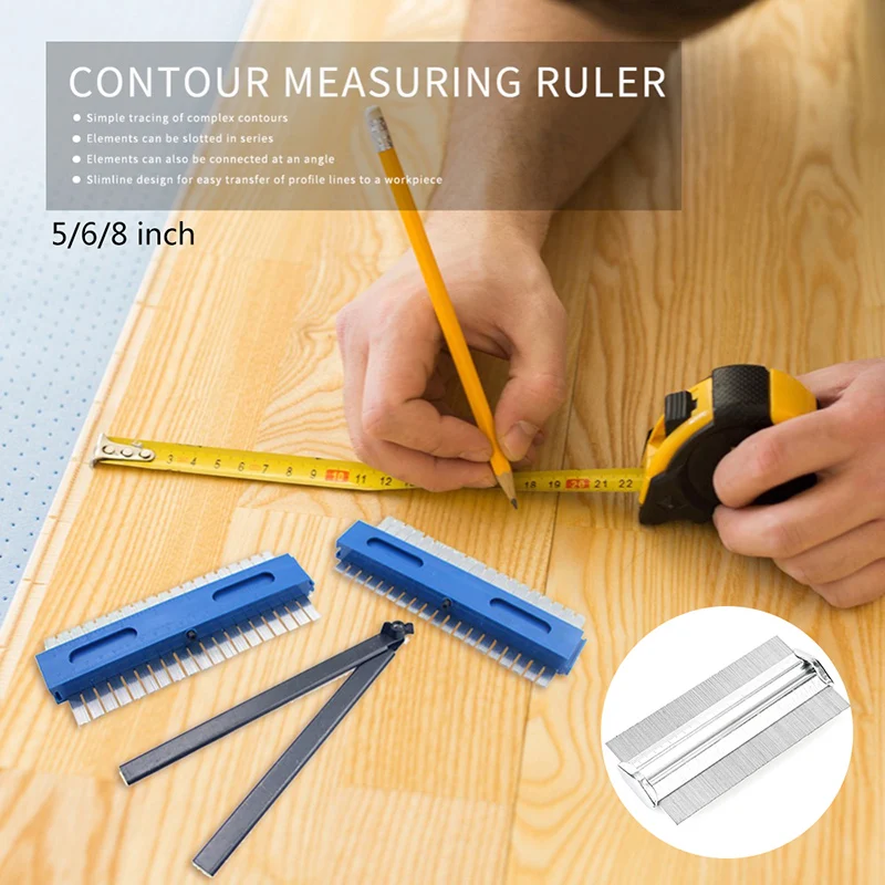 

New Metal Contour Measure Ruler Woodworking Tool Practical Duplicator Precisely Copy Irregular Shapes for Easy Cutting