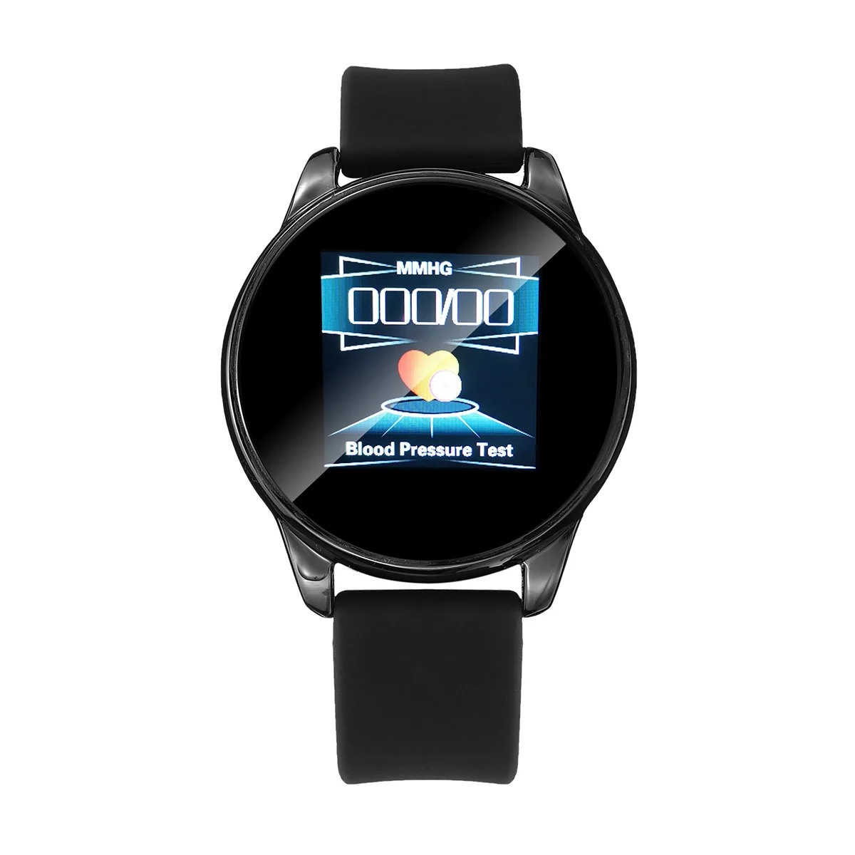 Black Silicone KINCO, умные часы, bluetooth, водонепроницаемые, для фитнеса, здоровья, трекер, кровяное давление, Heartrate, наручные часы, спортивные часы, 1,3 дюймов, ips экран - Цвет: Black Silicone