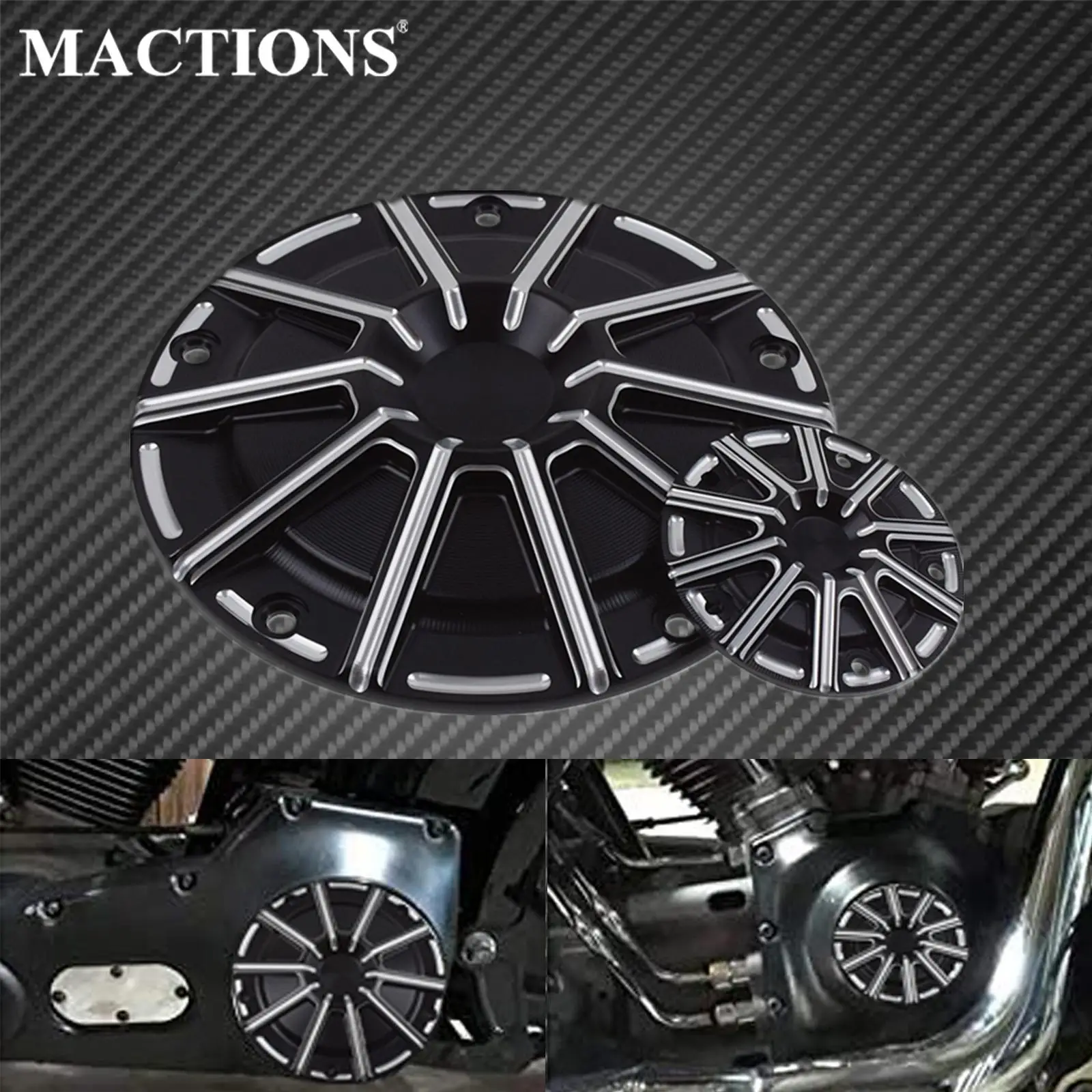Black CNC Aluminum Derby & Timer Cover For Harley Dyna, Softail, Touring Models (1999-2013) - Replaces Stock Cover