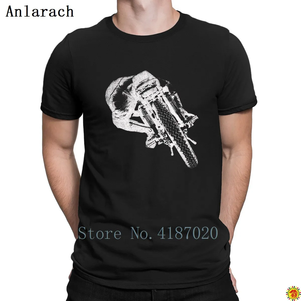 

Cafe Racer Rear View For Light Material T-Shirt Summer Trendy High Quality Crew Neck Men's T Shirt Personality Classical Natural