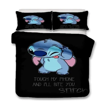 

2/3pcs Cartoon Bedding Set Cute 3D Stitch Printed Duvet Cover + Pillowcases Set for Boys Girls Adults Home Textile Free Shipping
