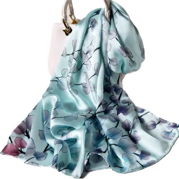 

Women 100% Silk Long Scarf Shawls Lady Sunscreen Wraps Capes Nourish Skin Protect cervical spine 170*50CM 5Colors