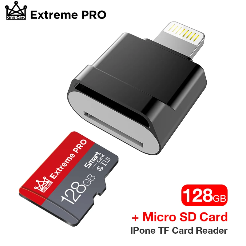 128gb sd TF Card Reader Plug&Play Lightning to Mini SD Adapter No Need Driver For iPhone 6/6s/6Plus/7/7Plus/8/X Usb/Otg/Lightning 2 in 1 memory cards Memory Cards