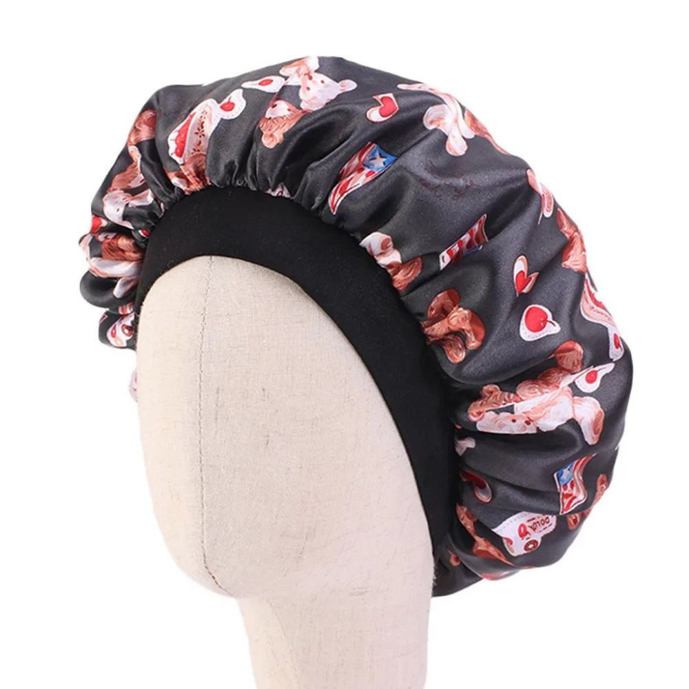 Print Women Polyester Silk Satin Bandage Adjustable Scrub Cap Sweatband Bouffant Hat Men Female Nurse One Size #4I28 (12)
