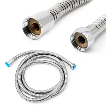 

2M Stainless Steel Flexible Shower Hose Bathroom Water Head Pipe Plumbing Hose