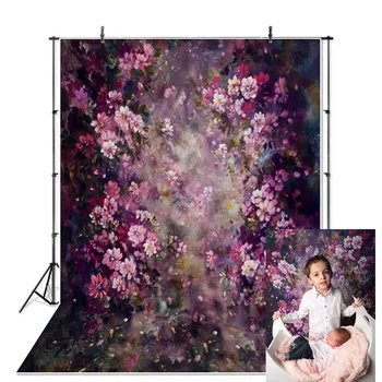 

Thin Vinyl Newborn Baby Spring Purple Floral Photography Backdrop fantasy floral Customs Photo Studio Photo Backgrounds Prop