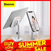 Baseus Desk Mobile Phone Holder Stand For iPhone Cell Universal Adjustable Metal Desktop Table Tablet Holder Stand For iPad Pro