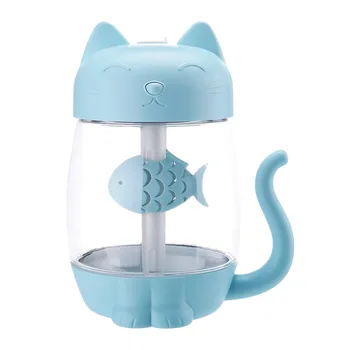 

Air Humidifier 3 in 1 350ML USB Cat Ultrasonic Adorable Mini Humidifier With LED Light Mini USB Fan for Home office