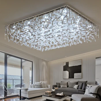 

Living room led ceiling lamp lighting Nordic modern minimalist rectangular decoration dining room bedroom crystal ceiling lamp
