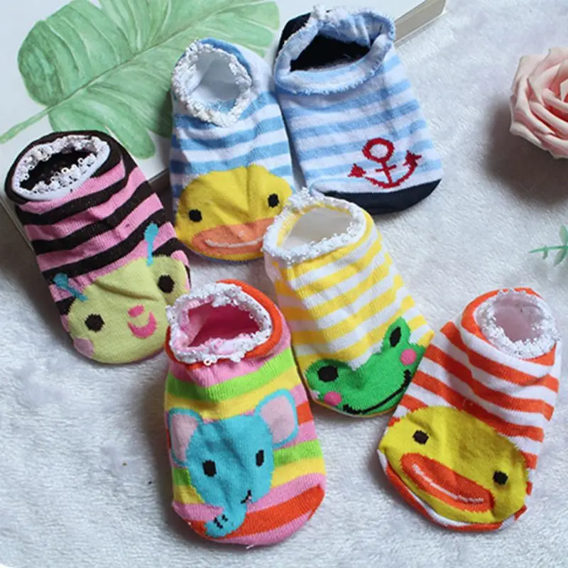 Новые детские носки разных цветов мягкие нескользящие носки-тапочки с рисунком для маленьких мальчиков и девочек