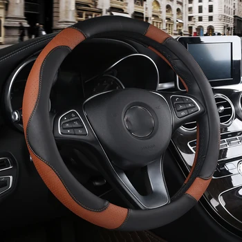 

WLMWL Leather Car Steering Wheel Cover For Luxgen all models Luxgen 5 7SUV 6SUV U5 SUV Car-Styling steering wheel cover