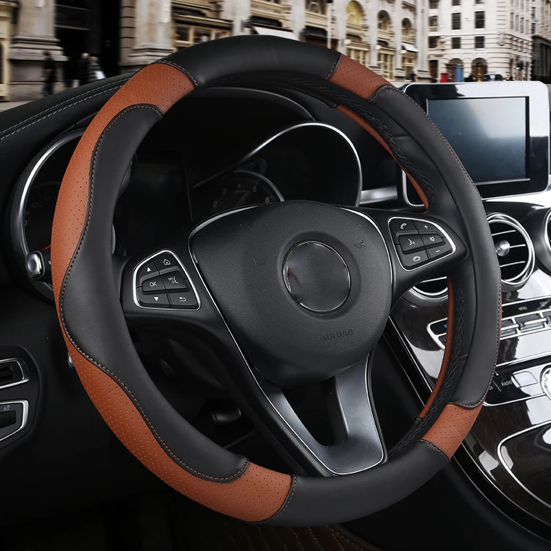 WLMWL кожаный чехол рулевого колеса автомобиля для Skoda все модели octavia fabia rapid superb kodiaq