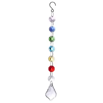 

DIY Crystal Ball Chandelier Prisms Pendants Parts Hang Light String Octagonal Beads Crystal Suncatcher Maple Leaf Pendant