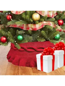 

30 Inch Christmas Tree Skirt Twist Pleated Base Collar Around Xmas Home Decor H55A