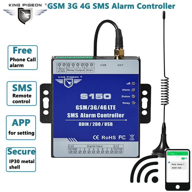 $66.49 GSM 3G 4G Cellular RTU SMS Relay Switch Industrial IoT Remote Monitoring System in-built watchdog SMS Alarm Unit S150