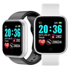 Montre connectée Y68 pour hommes et femmes, bracelet de Sport, podomètre, écran couleur, marche, compteur de pas, activité physique, D20 