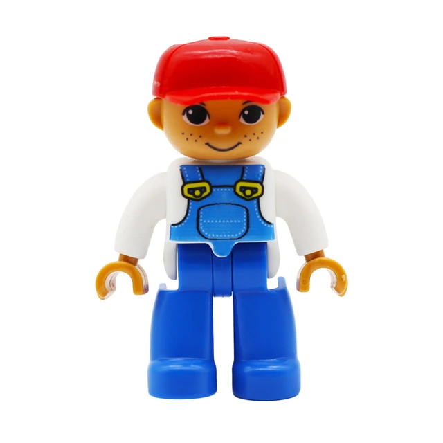 Big Size Action Figures City Princess Policemen Family Building Block Doll Character Accessory Toys Assembly Children Kids Gift Brother B