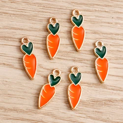 Set of 10 Colorful Fruit Enamel Charms for Handmade Jewelry Crafting (Carrot 2)