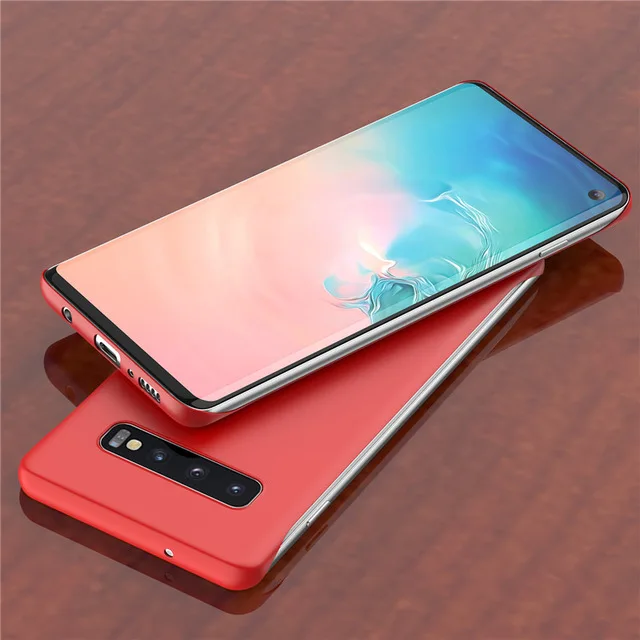 Красный Безрамное чехол для samsung Galaxy S10 S10e Примечание 10+ плюс A10 A20 A30 A50 A40 A70 M20 A7 конфеты чехол s Жесткий матовый поликарбонатный чехол - Цвет: Красный