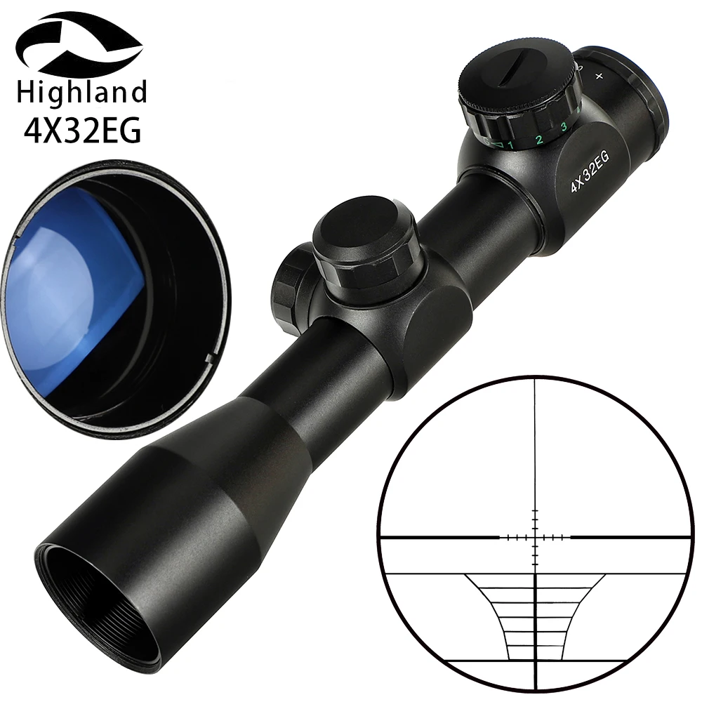 

4x32EG Red Green Tactical Optical Sight Red Green Illuminated Rangefinder Reticle Riflescope Hunting Rifle Scope