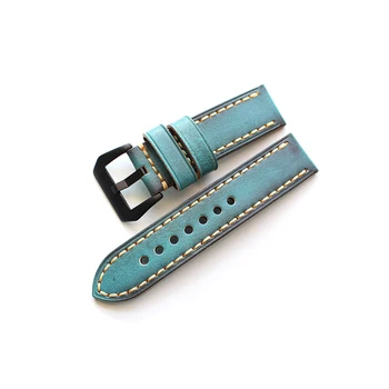 

Italian color-washed leather strap hand-tanned leather 20 22 24 26 retro fat sea Automatic Watch Band old wind Male Men straps