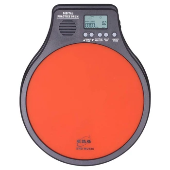 

New ENO 3 in 1 Digital Practice Dumb Drum Pad Orange with Metronome/Counting/Speed Detection