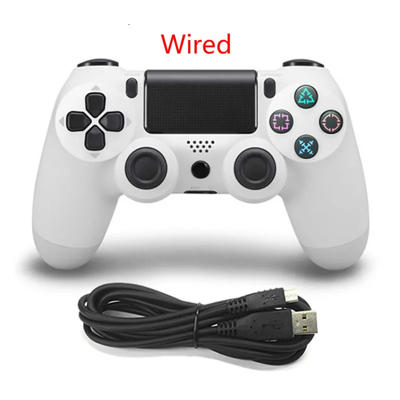 Bluetooth беспроводной/проводной джойстик для PS4 контроллер подходит для Mando ps4 консоль для Playstation Dualshock 4 геймпад для PS3 - Цвет: Wired White