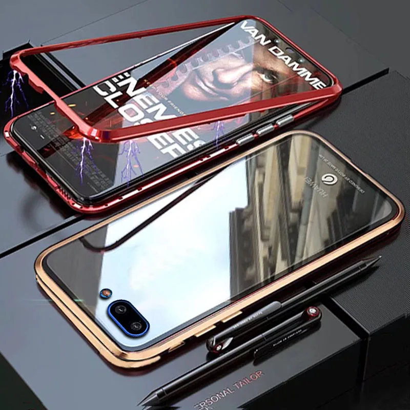 Чехол YonLinTan Coque для huawei Honor 10 lite 10 lite Honor10 Металлическая магнитная рамка жесткое закаленное стекло задняя крышка для телефона