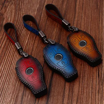 

Genuine Leather Car Auto Remote Car Key Shell Case Protector Cover for Mercedes Benz W212 W204 W205 W213 W117 W246 W166 X253 CLA