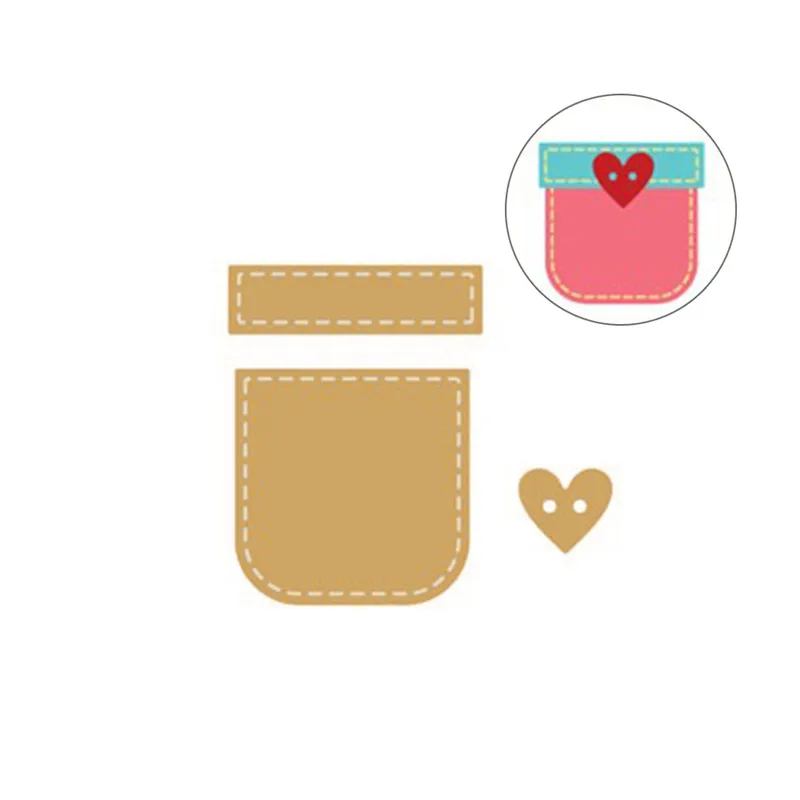 

Naifumodo Pocket Tag Dies Metal Cutting Dies Scrapbooking Heart Die Cut for Card Making Embossing Craft Dies New for 2019